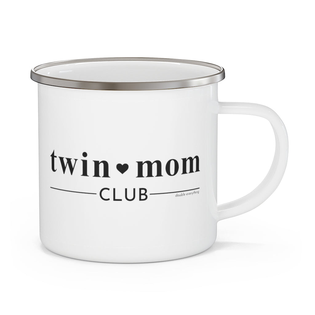Twin Mom Club Enamel Camping Mug