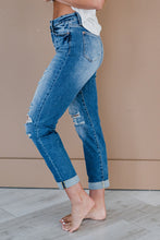 Load image into Gallery viewer, Judy Blue Mid Rise Cuffed Distressed Boyfriend Jeans