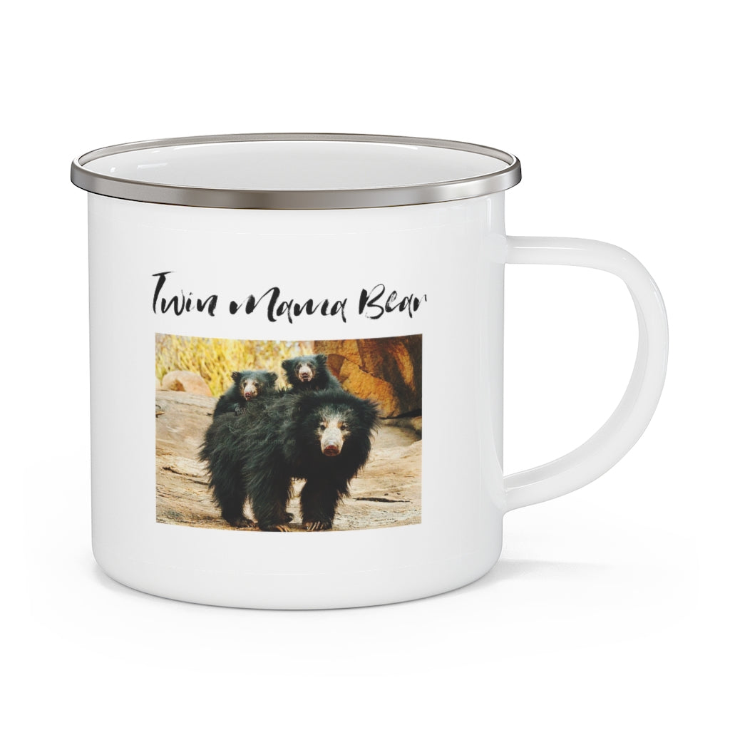 Twin Mama Bear Enamel Camping Mug