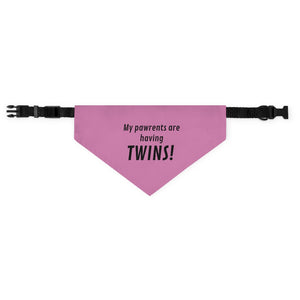 Twins Arrival Announcement Pet Bandana Collar Pink