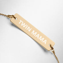 Load image into Gallery viewer, Twin Mama Engraved Silver Bar Chain Bracelet