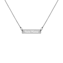 Load image into Gallery viewer, Twin Mama Engraved Silver Bar Chain Necklace