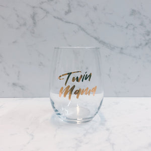 Twin Mama Wine Glass