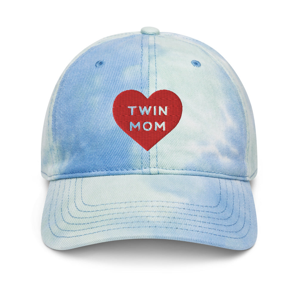 Twin Mom Red Heart Tie dye hat