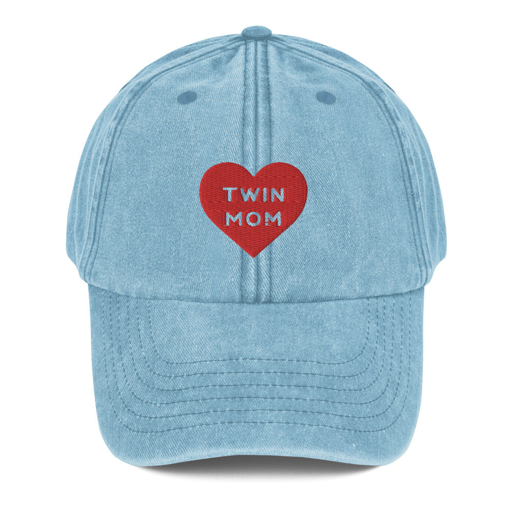 Twin Mom Red Heart Vintage Hat