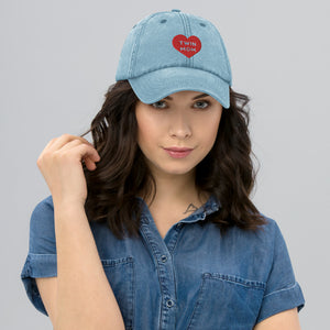 Twin Mom Red Heart Vintage Hat